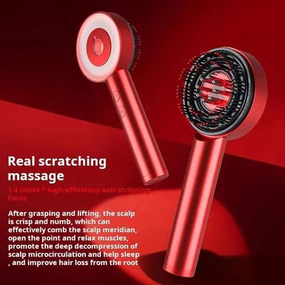 Red Silver Light Therapy Vibration Massage Apparatus for Hair Growth and Scalp Health