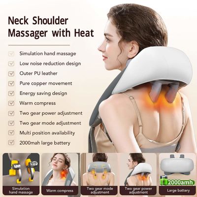 Neck Massage Apparatus U Shape Shiatsu Kneading Back Fatigue Cervical Heating Relaxation