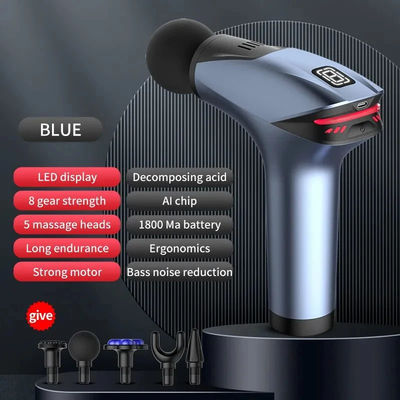Nano Silica Gel Handle Electric Massage Gun for Portable Deep Tissue Fascial Recovery
