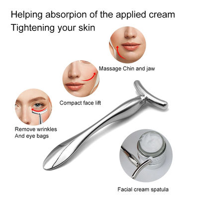 Facial Massage Tool Electric Massager Stick for Face Metal Eye Cream Serum Mini Device