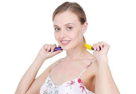 Handheld Wraparound Neck Massager Made of Recyclable Plastic for Customized Relaxation
