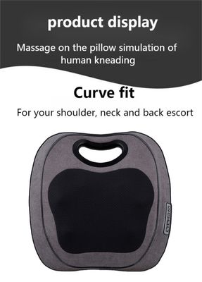 Electric Deep Shiatsu Neck Shoulder Back Massage Pillow with Rolling Kneading Heat 8W Massager