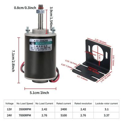 Brush Commutation High Torque Permanent Magnet Motor 30W 12V/24V DIY Generator Motor