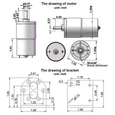 37mm Diameter Gearbox Large Torque Reduction Motor Durable for Long Time 12V 150rpm