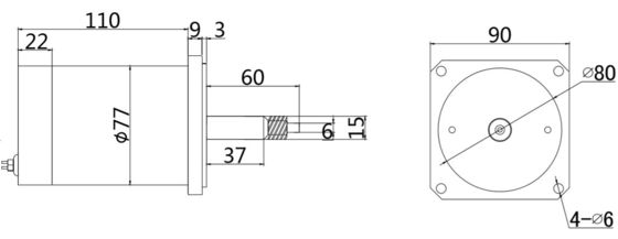 Adjustable Speed and Reverse 24V 100W Brushed DC Motor for Black Industrial Machinery
