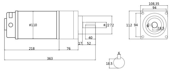 1500rpm High Torque Low Speed Gear DC Electric Motor 110mm 110V Professional DC Motor