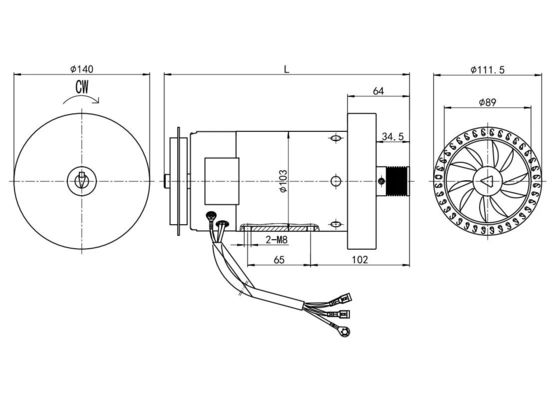 500w Output Power Treadmill Motor with Brush Commutation Super Energy Fitness Design
