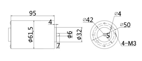 61mm 24v 60W Brushed DC Electric Motor with Forward  Reverse YLP 80BL-154-3