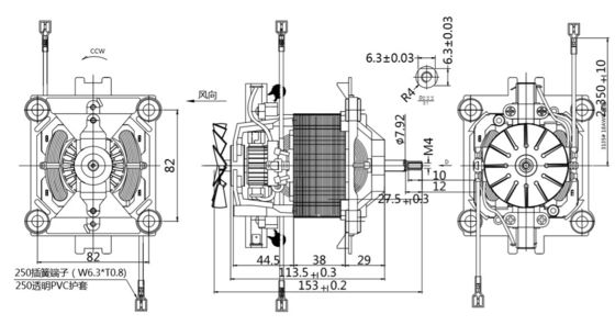 Asynchronous Motor 88mm 110w 110v 10000rpm High Torque Ball Bearing AC Electric Motor