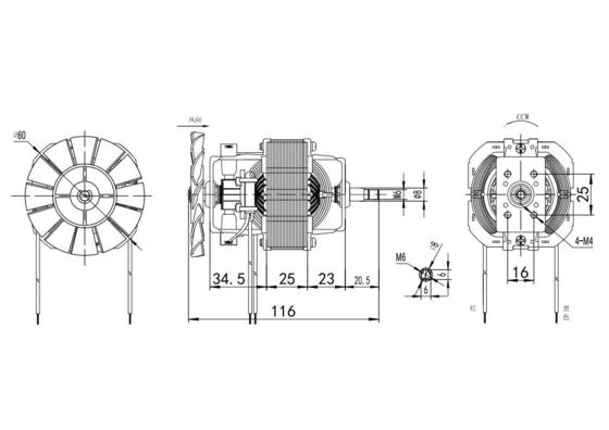 High Speed 110-220VAC Single Phase AC Treadmill Motor with Threaded Shaft at Affordable