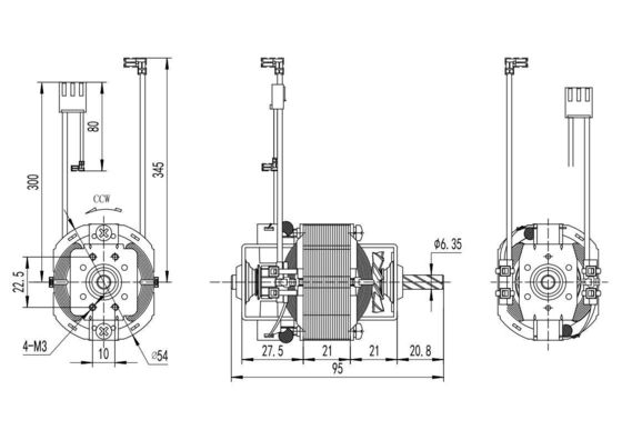 Speed 54mm Motor Diameter Totally Enclosed Universal AC Motor for Treadmill 110v 220v