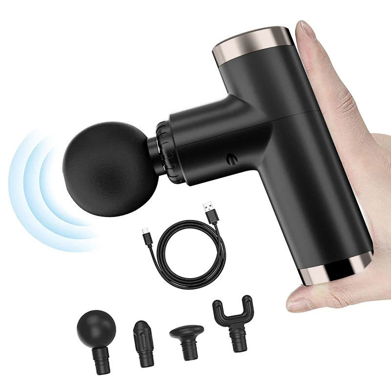 Relax Muscles with 4 Speeds Powerful Percussion Massage Gun 920g Mini Metal ABS Design